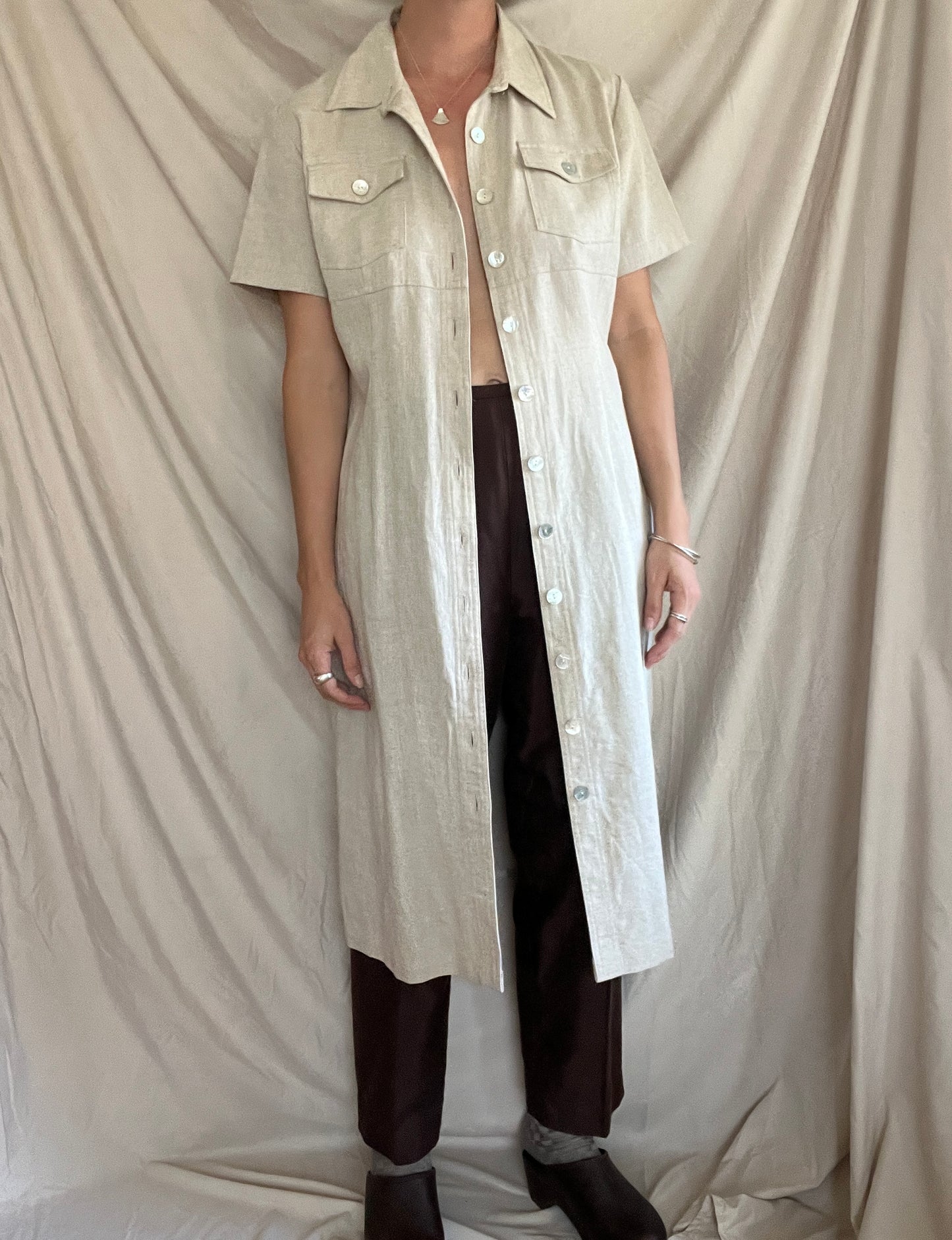 Linen Button Down Dress