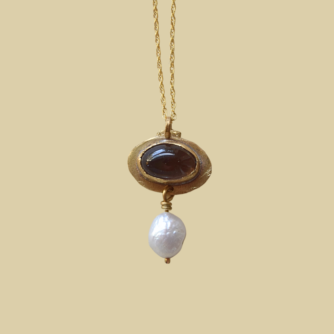 OOAK 8 | Smokey Quartz and Pearl Pendant