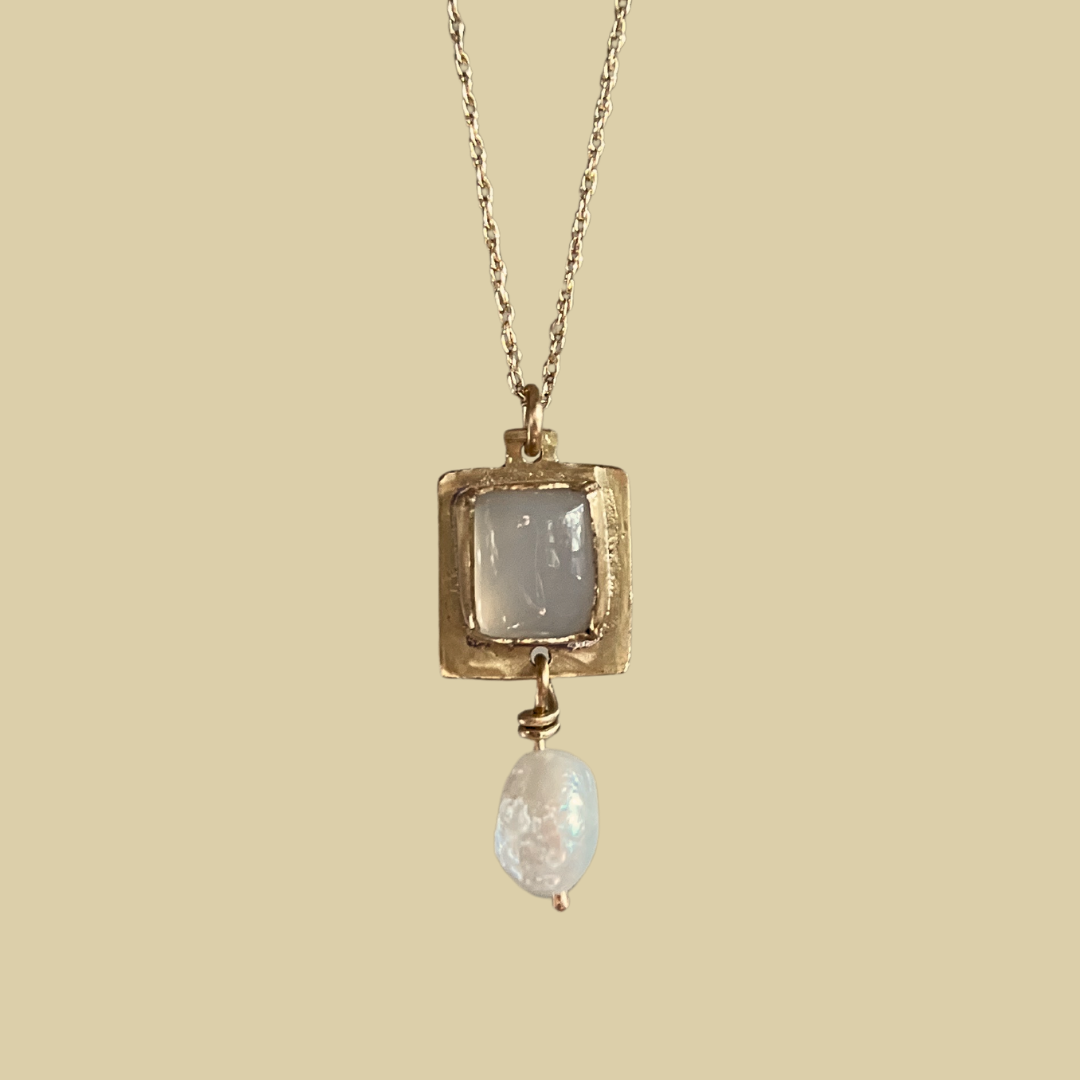 OOAK 6 | Moonstone and Pearl Pendant