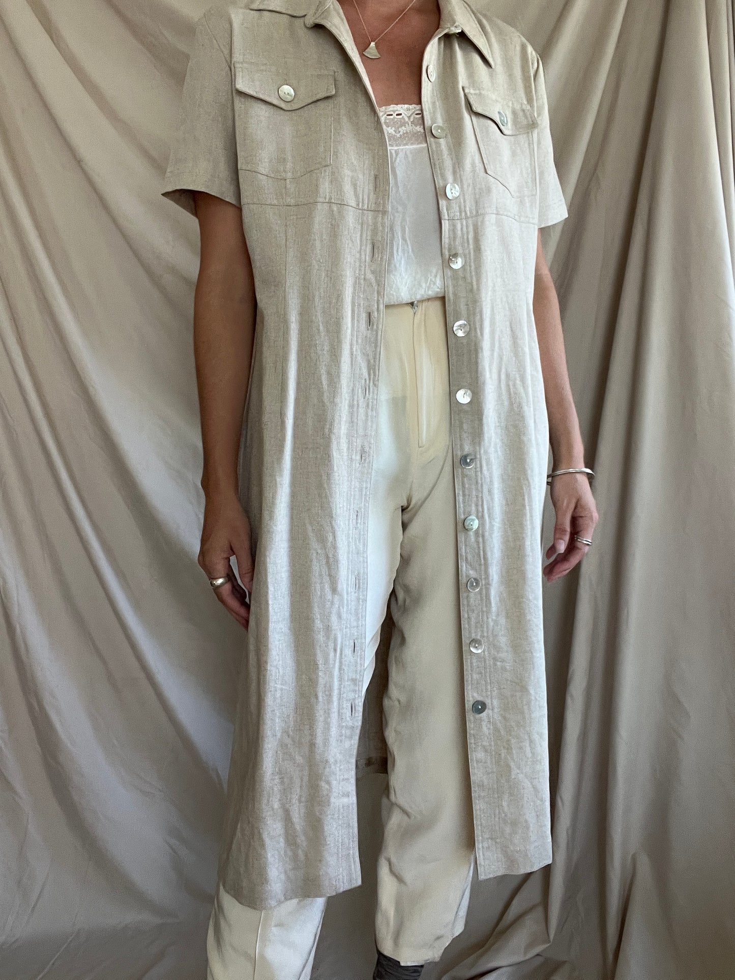 Linen Button Down Dress