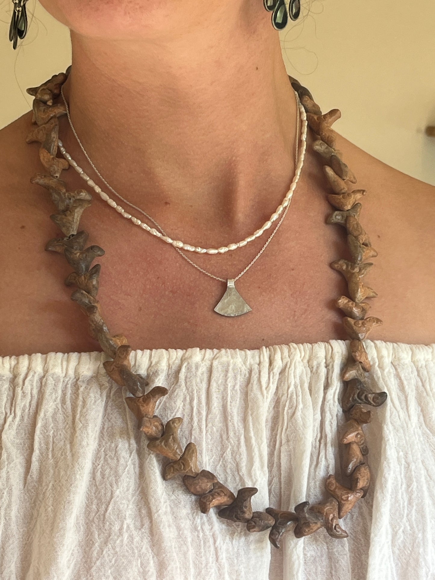 Vintage Oaxacan Clay Bird Necklace