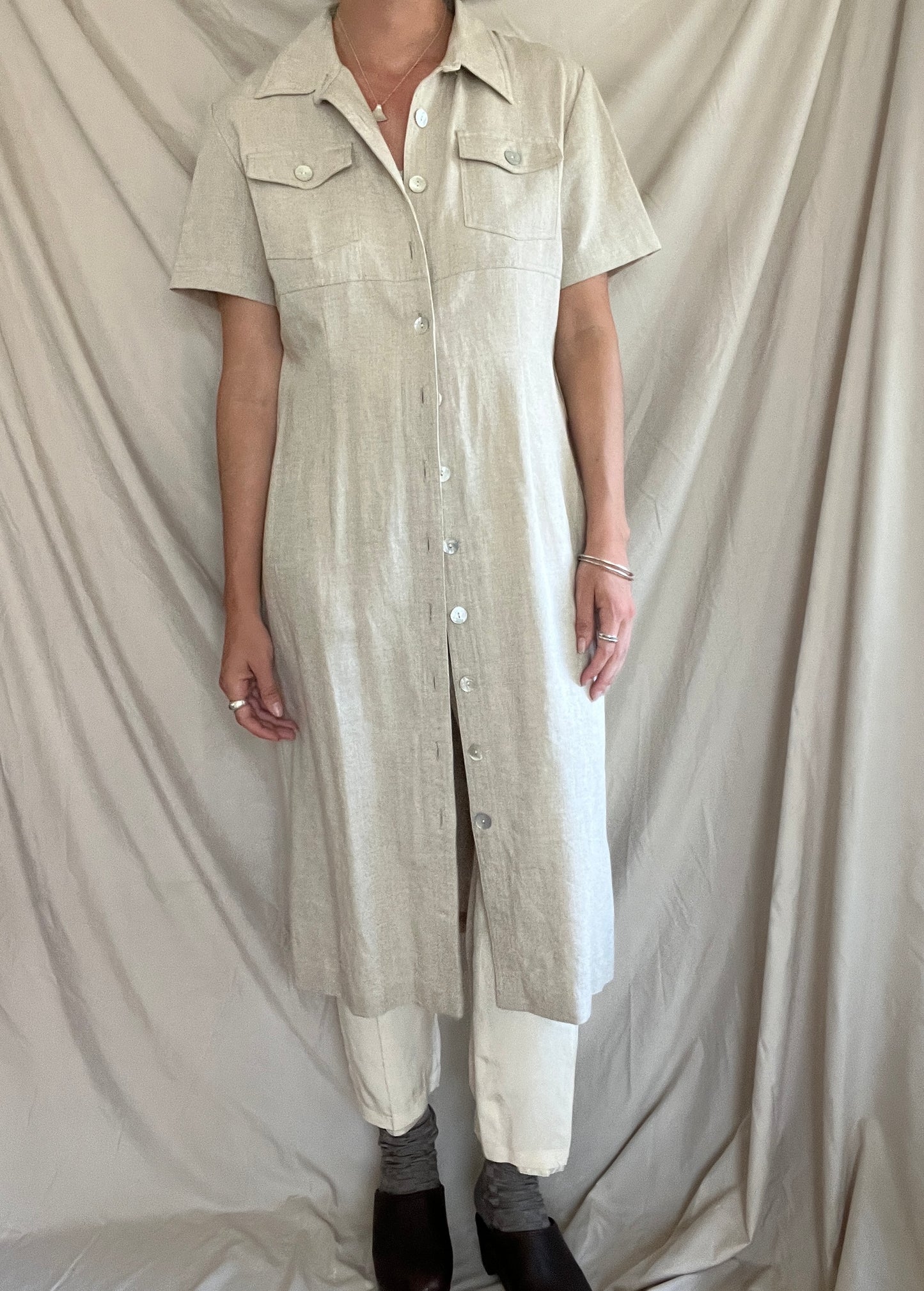 Linen Button Down Dress