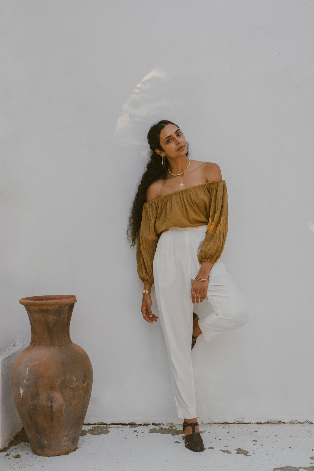 Oaxacan Cotton Off Shoulder Blouse