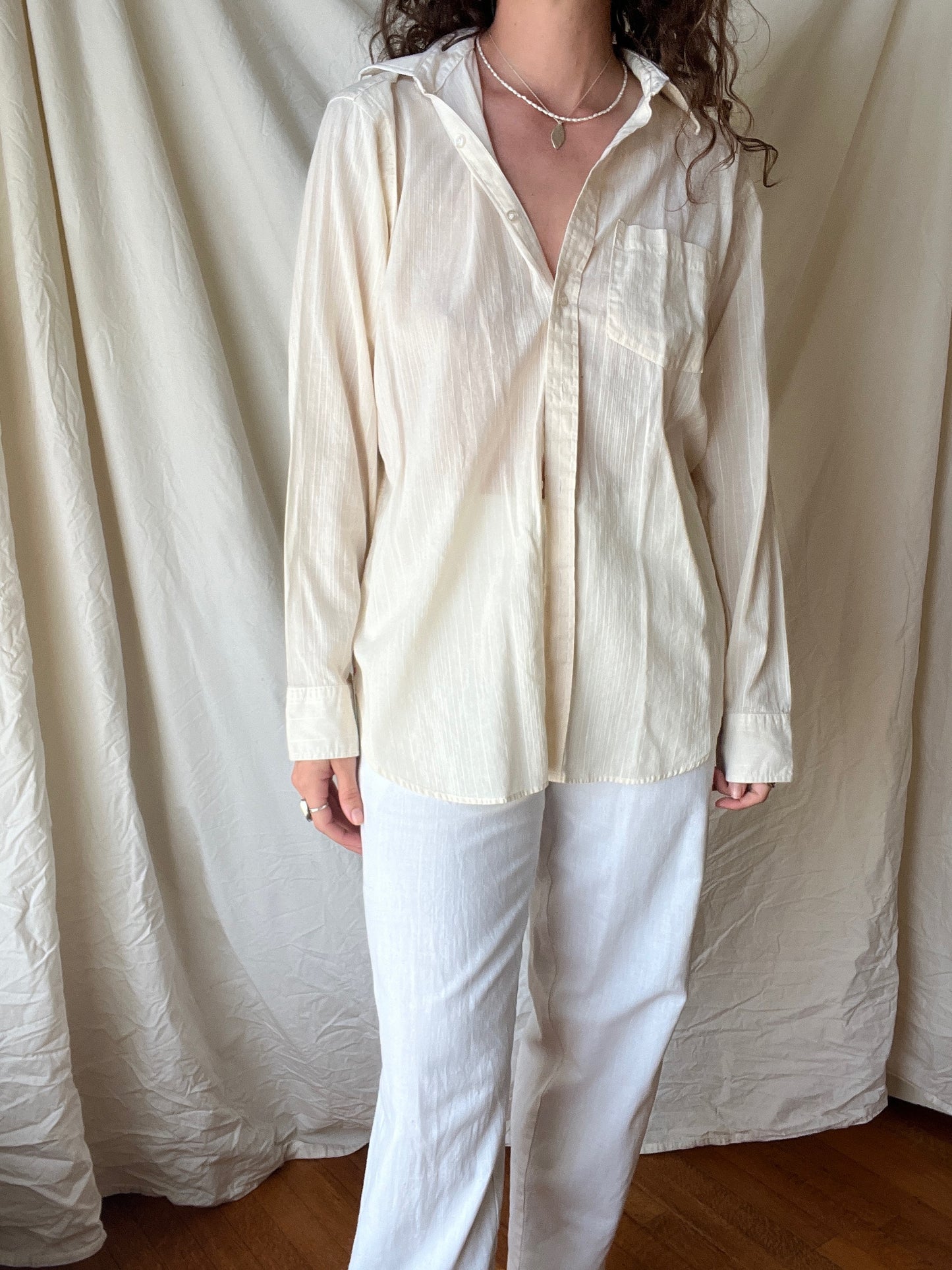 Vintage Cream Cotton Buttondown