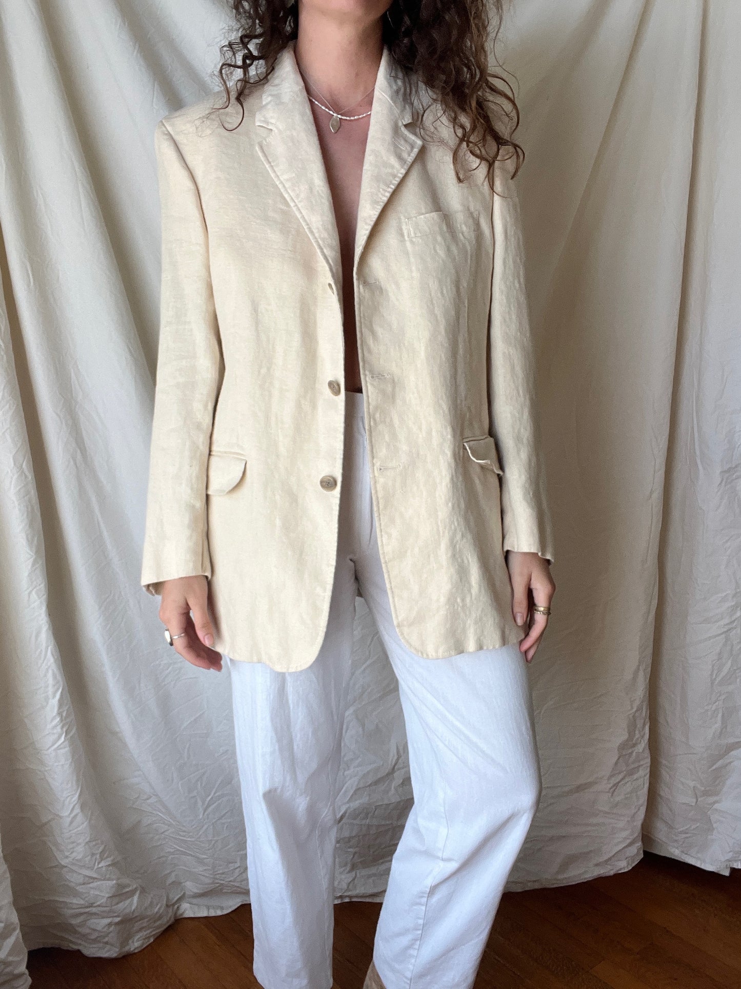 Vintage Linen Blazer