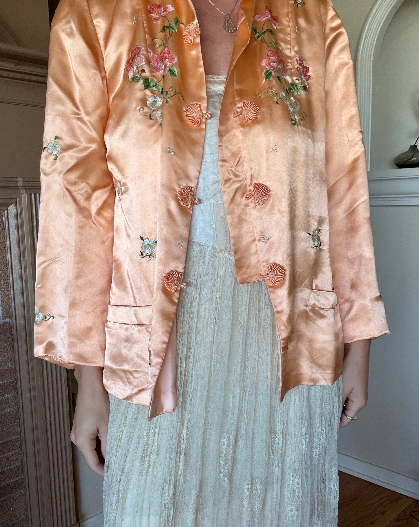 Vintage Silk Blend Embroidered Jacket