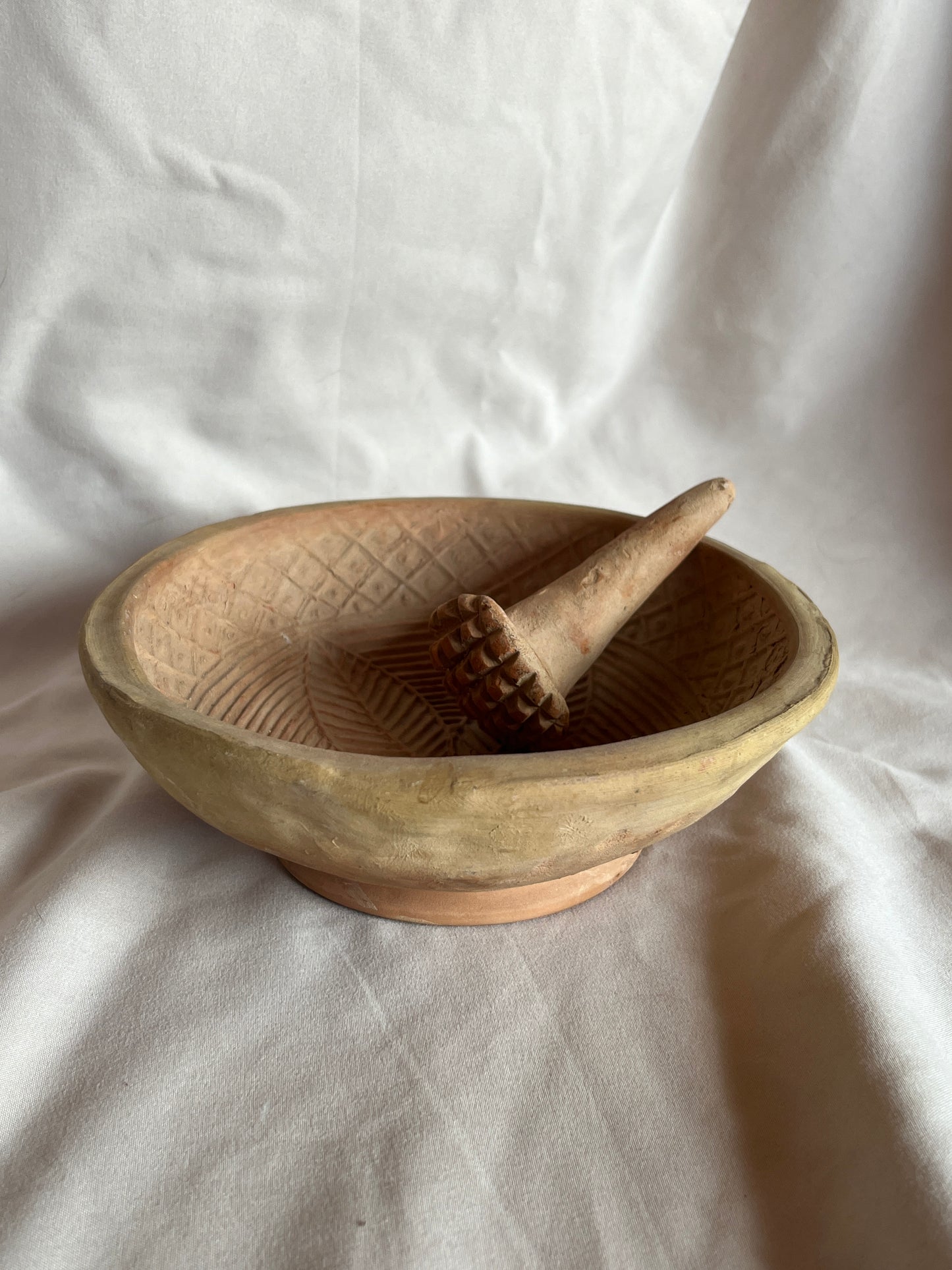 Vintage Hand-Carved Mortar and Pestle