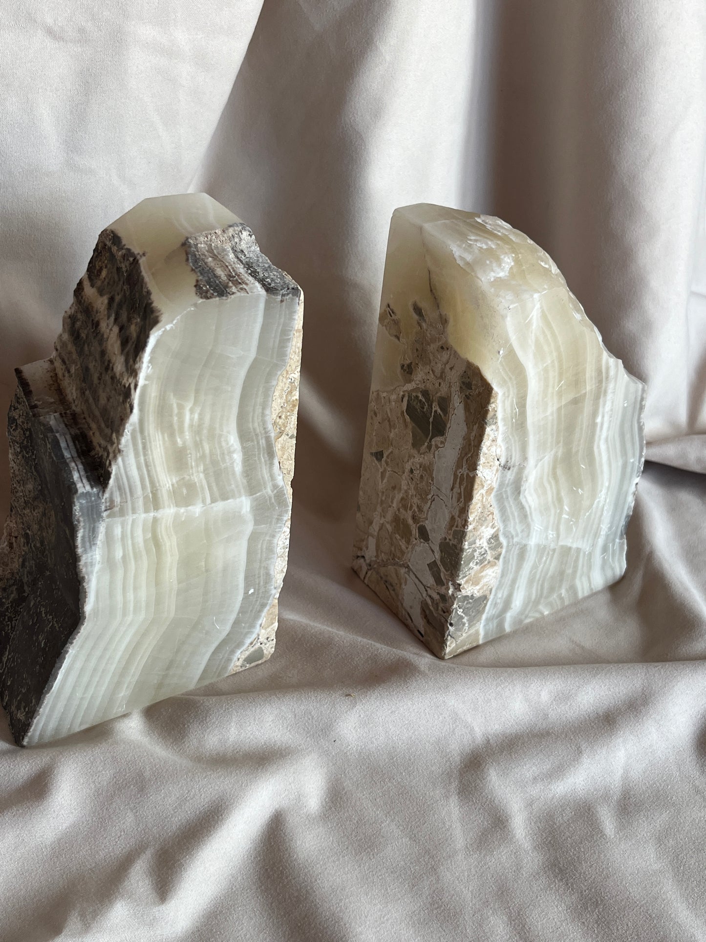 Natural Mexican Onyx Bookends