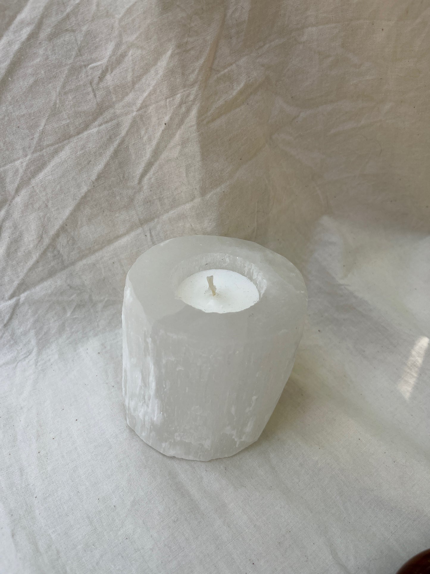 Selenite Candle Holder
