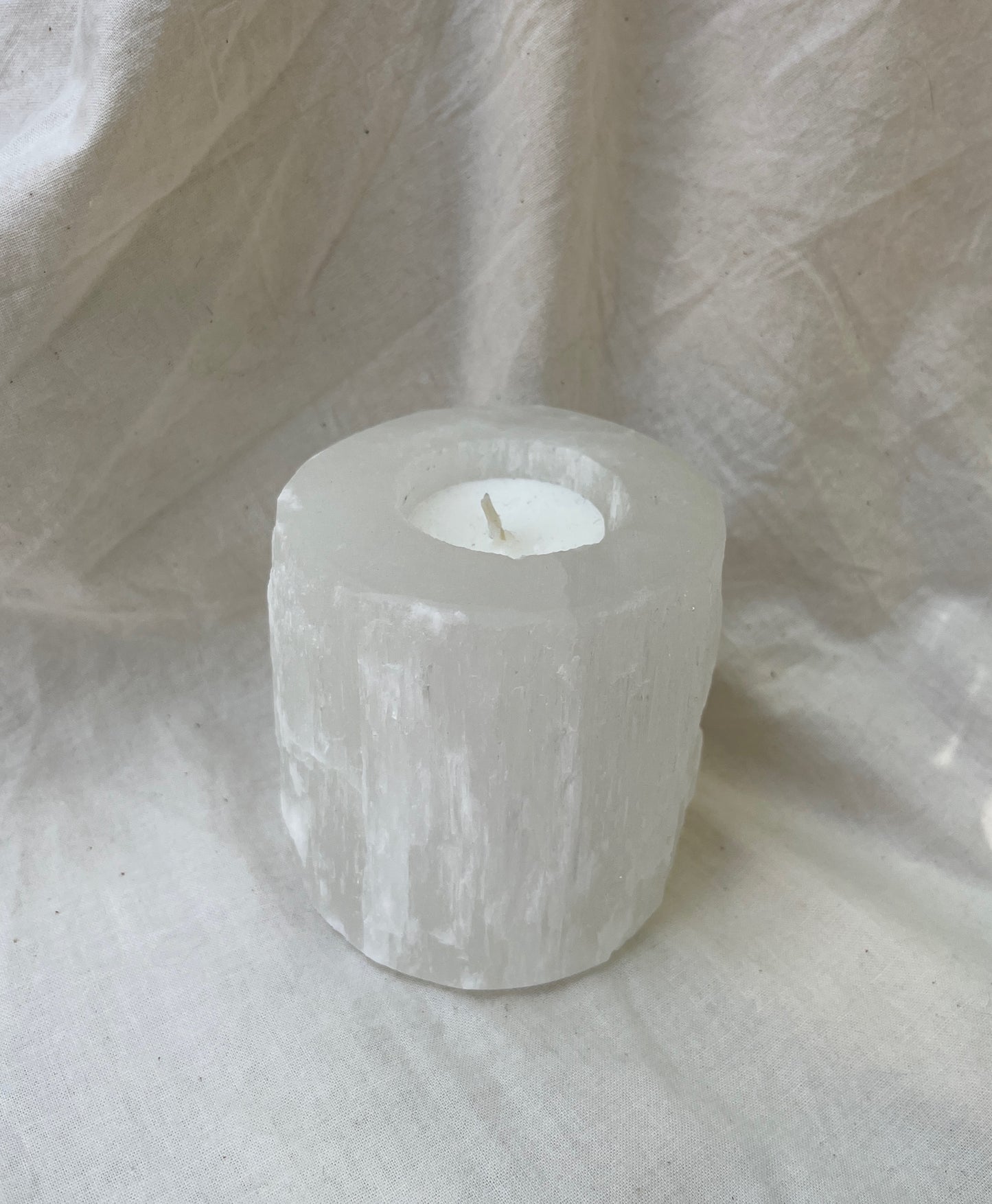 Selenite Candle Holder