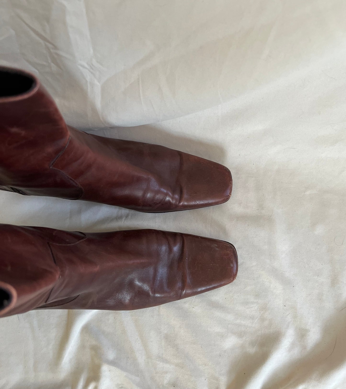 Mid Calf Leather Boots