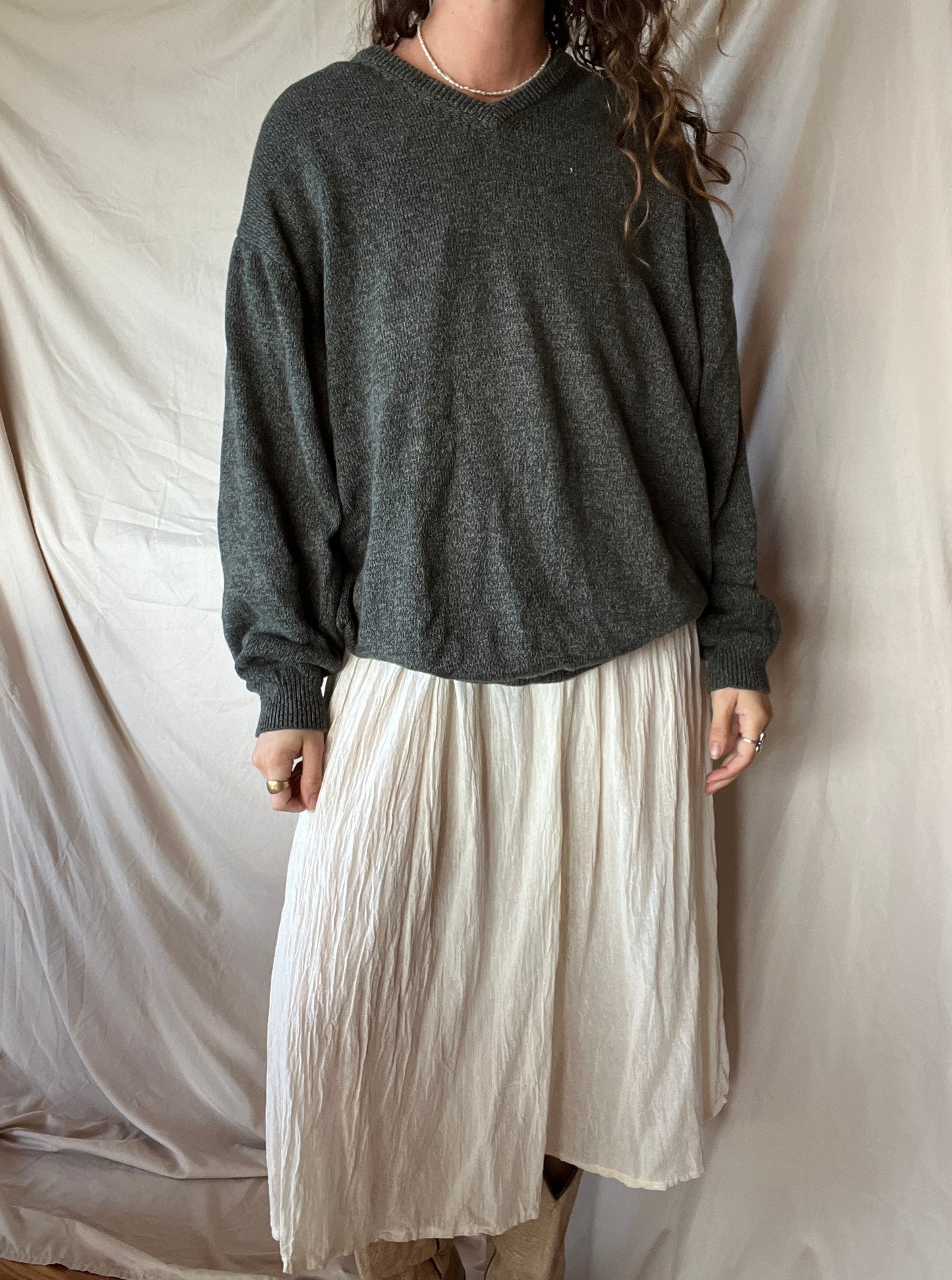 Dark Green Cotton Sweater