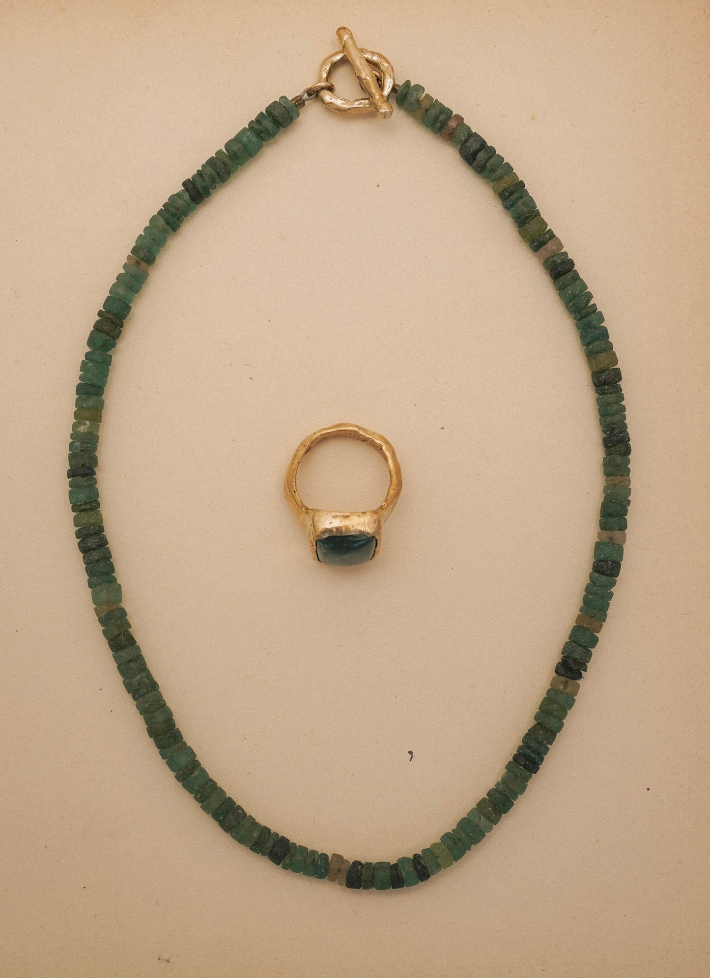 OOAK 24 | Green Glass Collar Necklace