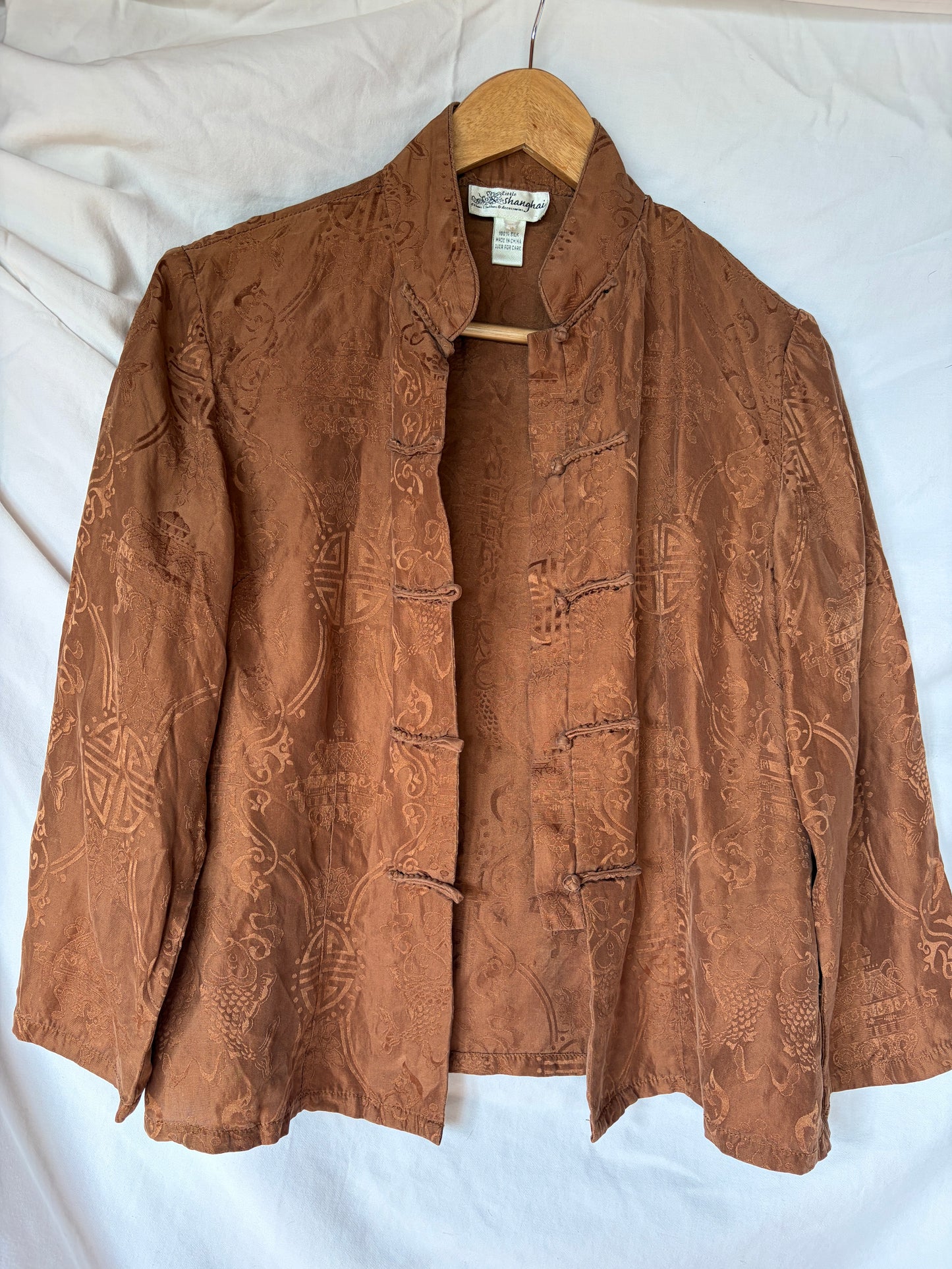 Vintage Rust Silk Chinese Blouse