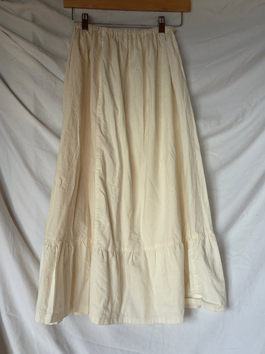 Vintage Ivory Cotton Midi Skirt