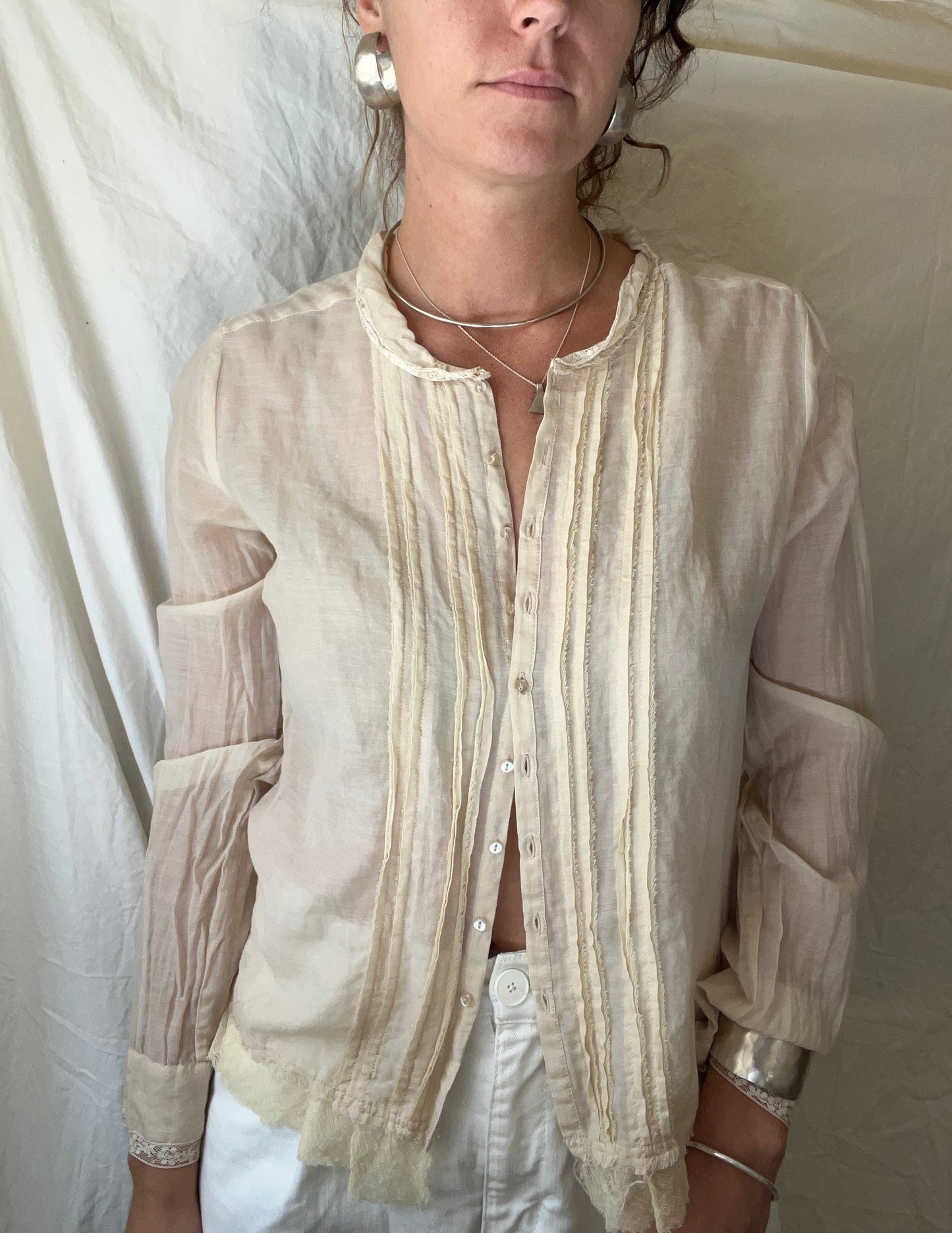 Vintage Cotton French Style Blouse