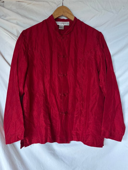 Vintage Red Silk Chinese Blouse