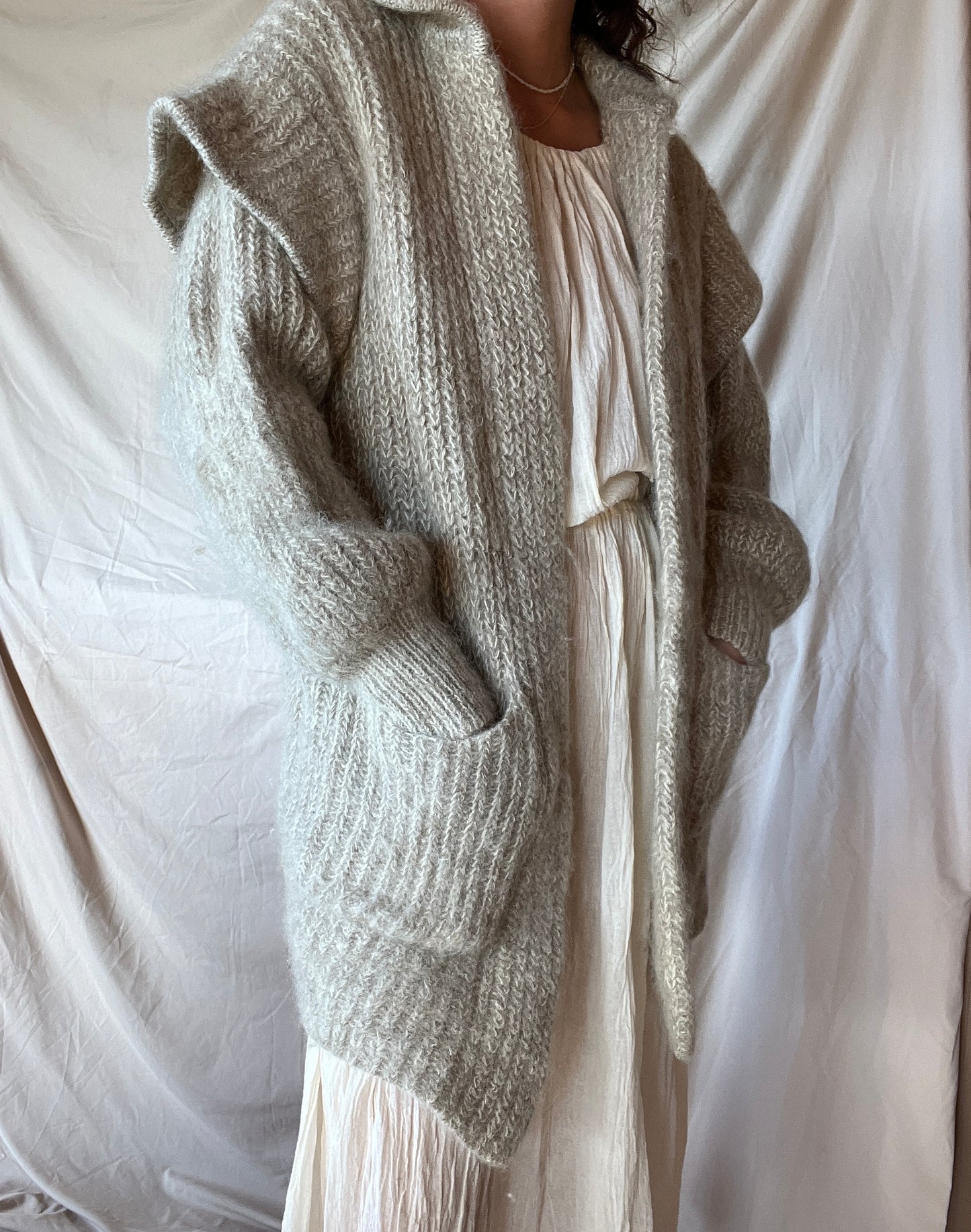 Vintage Light Gray Mohair Sweater