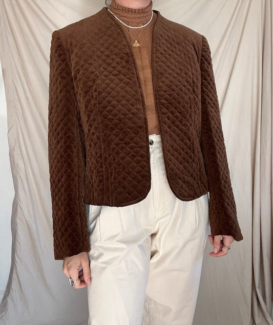 Quilted Brown Cotton Coat