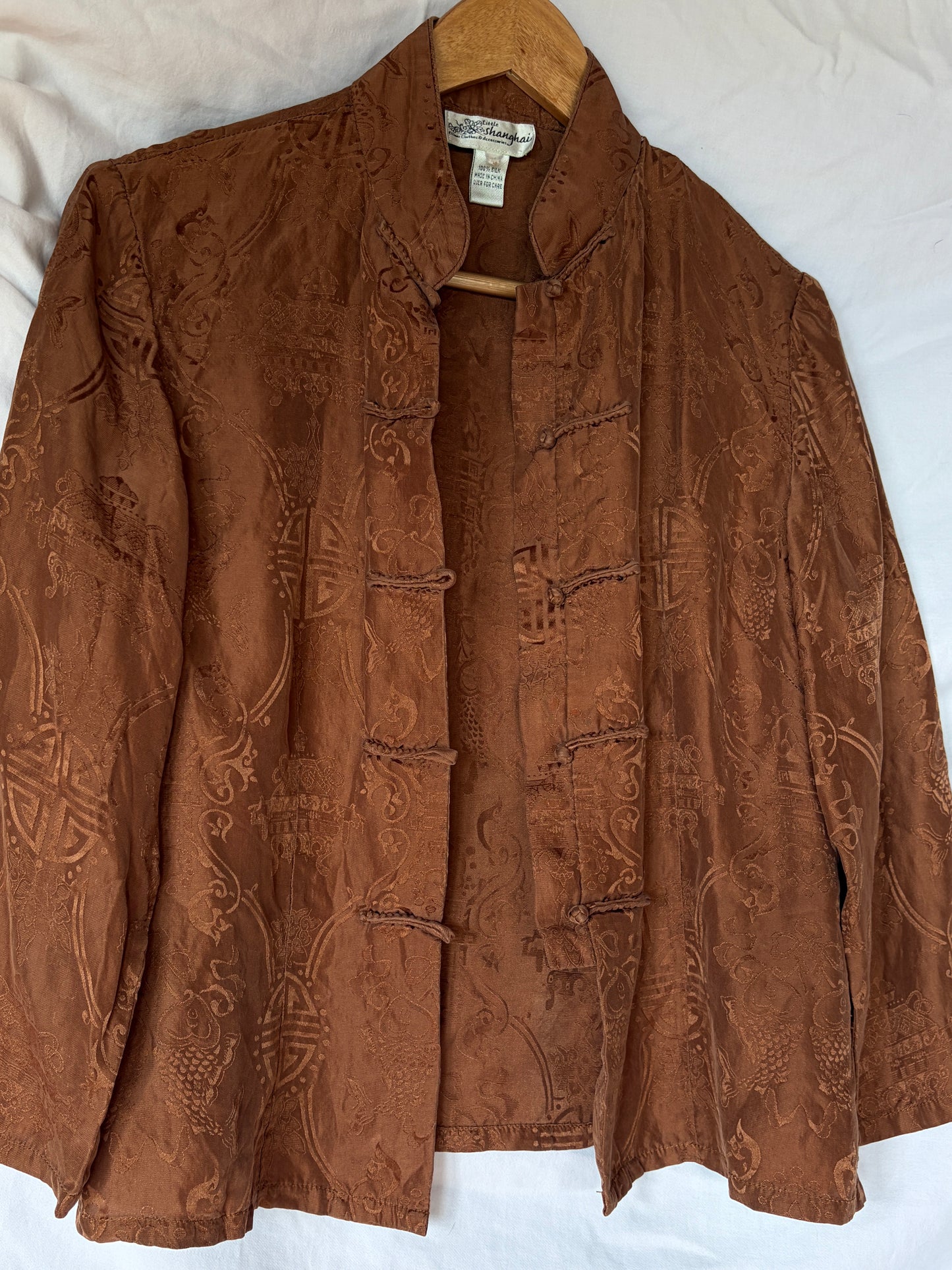Vintage Rust Silk Chinese Blouse