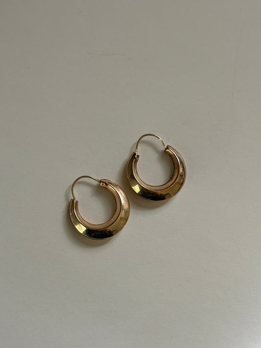 Vintage 10K Gold Hollow Hoop Earrings
