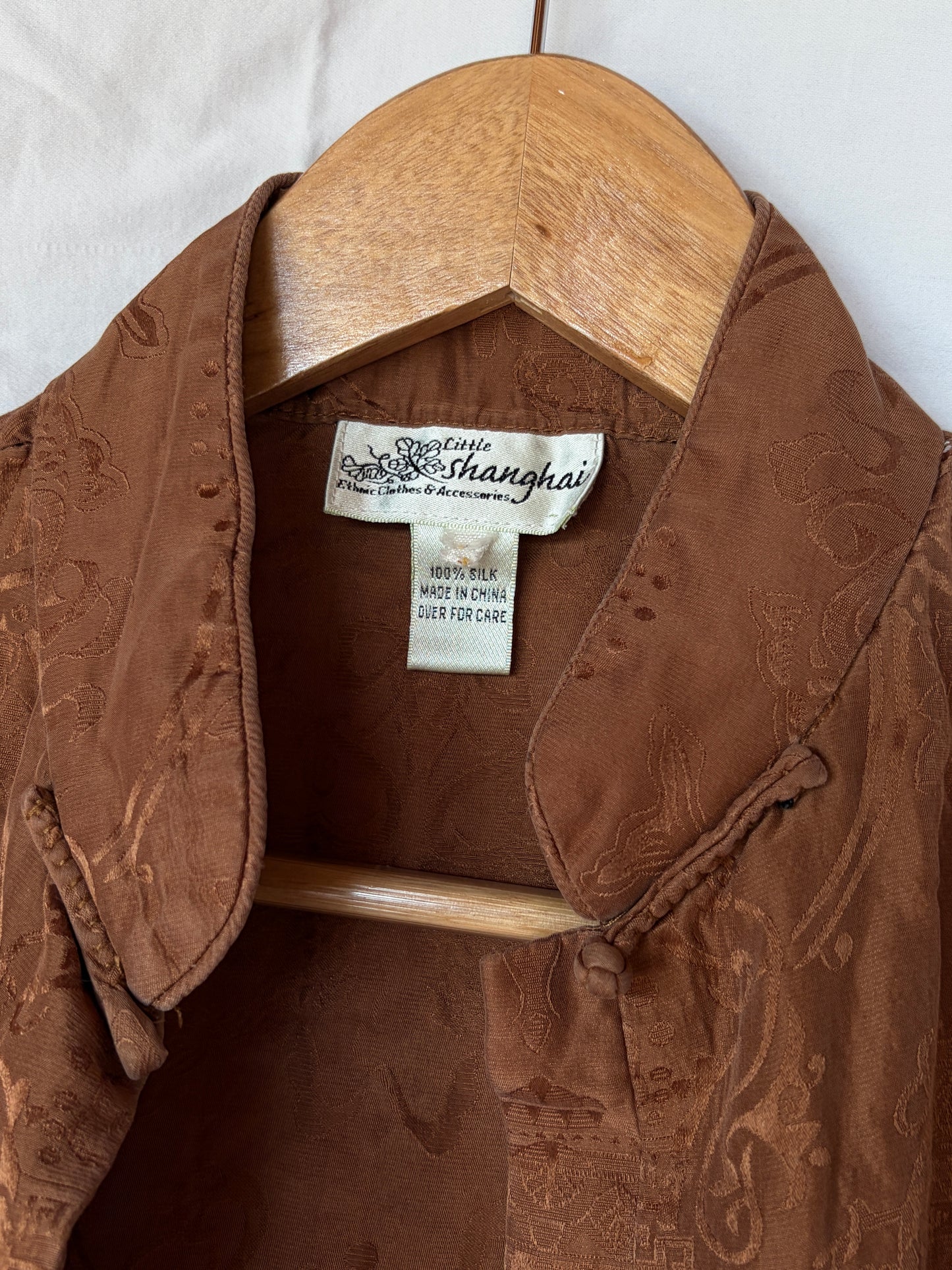 Vintage Rust Silk Chinese Blouse