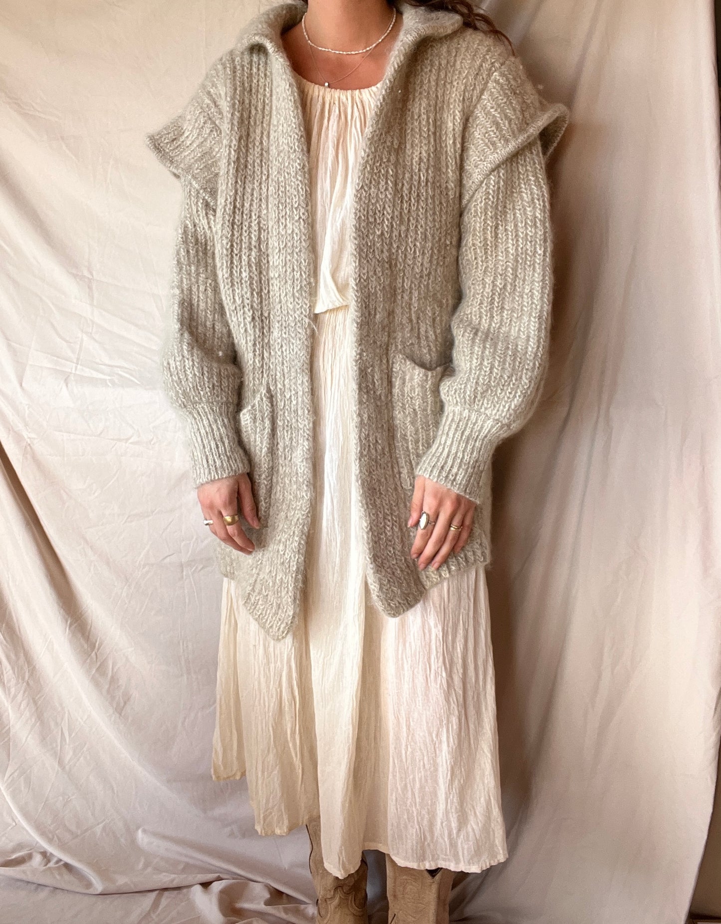 Vintage Light Gray Mohair Sweater