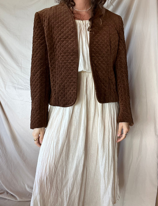 Quilted Brown Cotton Coat