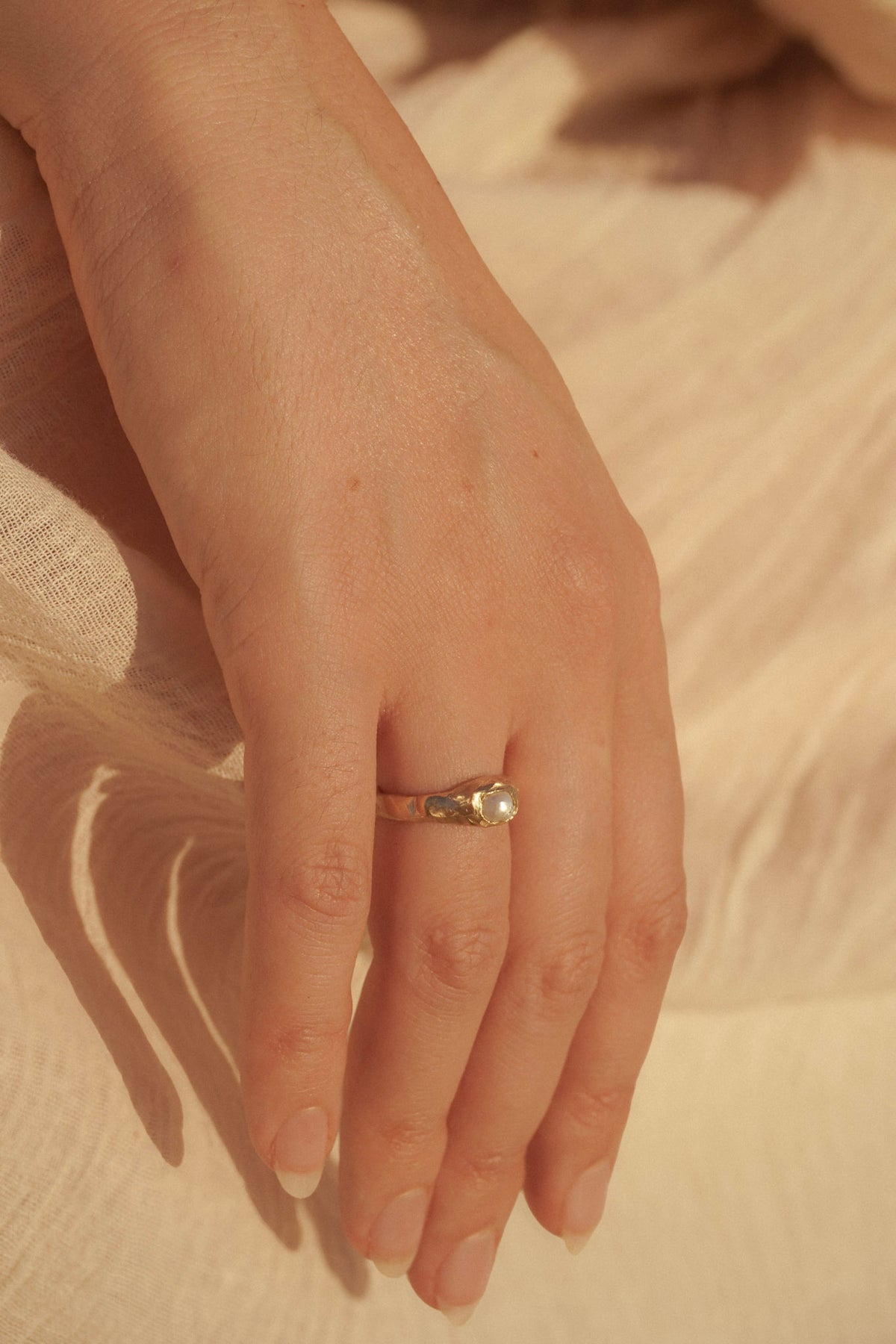 PERLA Antique River Pearl Ring | Gold