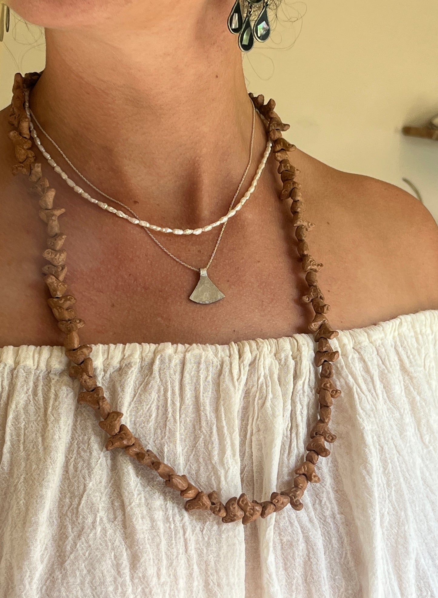 Vintage Oaxacan Clay Bird Necklace