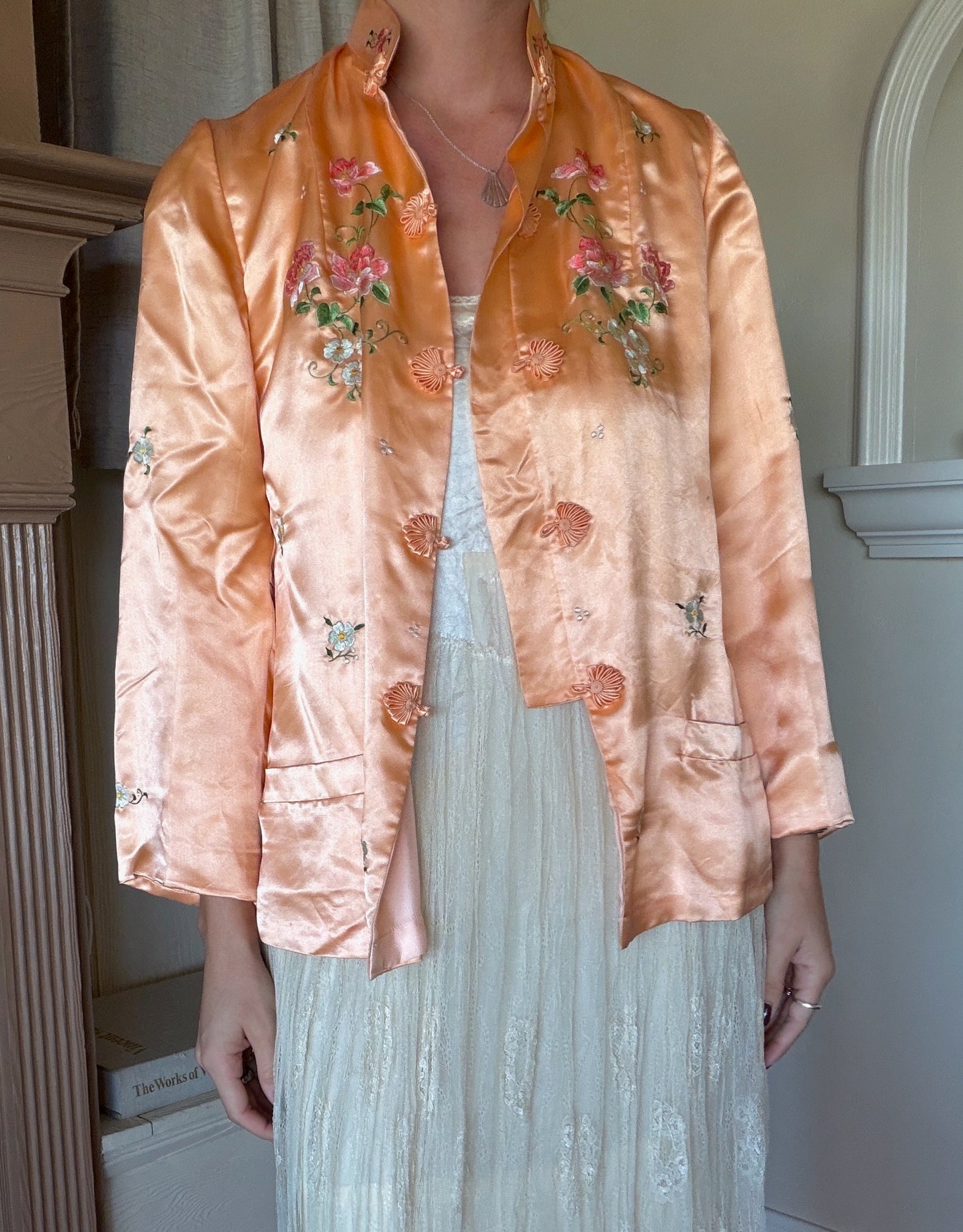 Vintage Silk Blend Embroidered Jacket