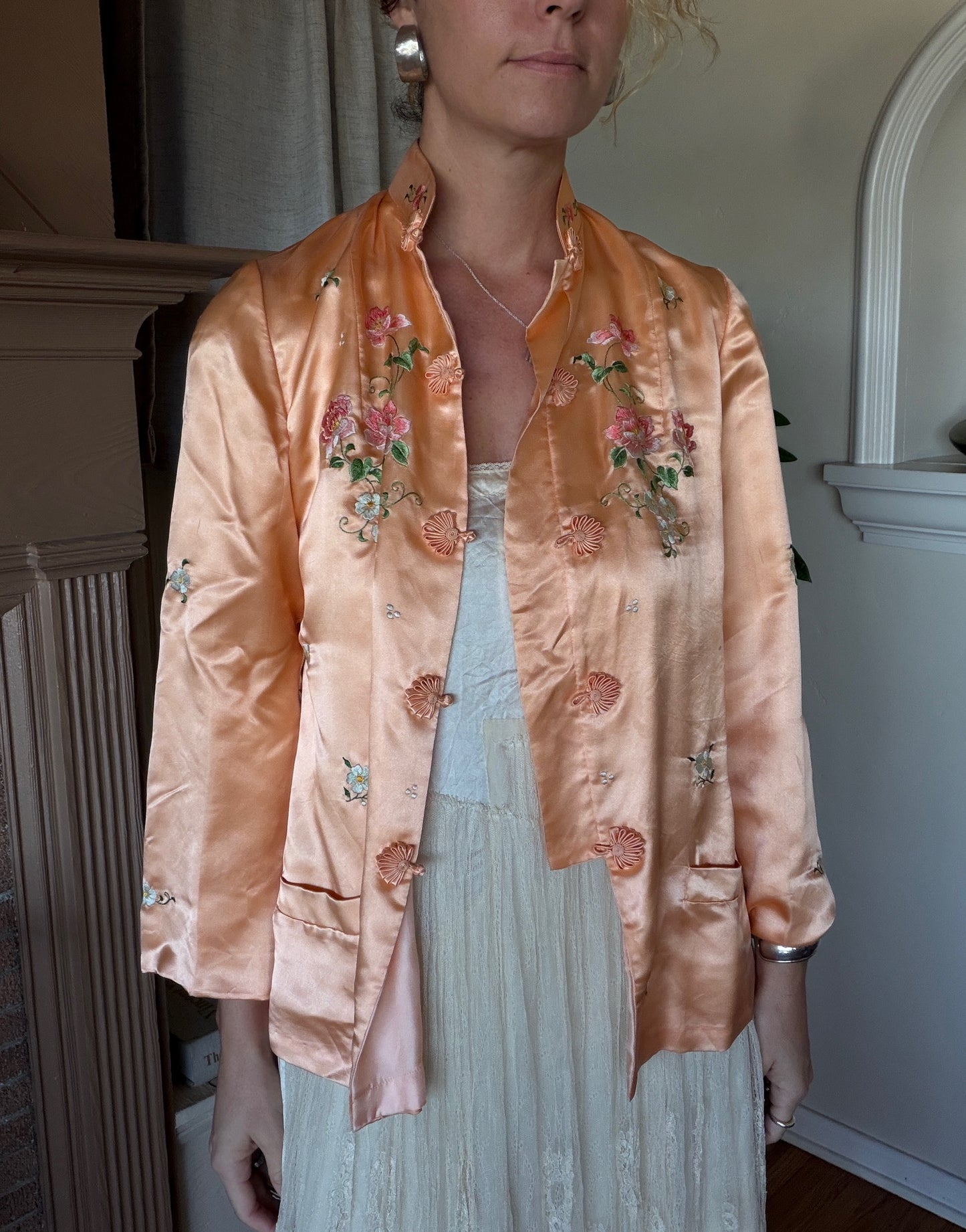 Vintage Silk Blend Embroidered Jacket