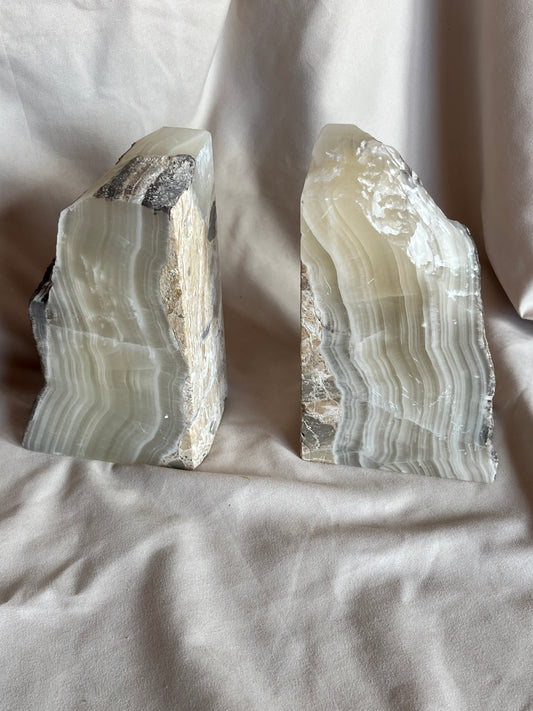 Natural Mexican Onyx Bookends