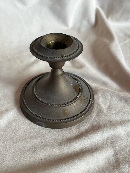 Vintage Aged Brass Candlestick Holder