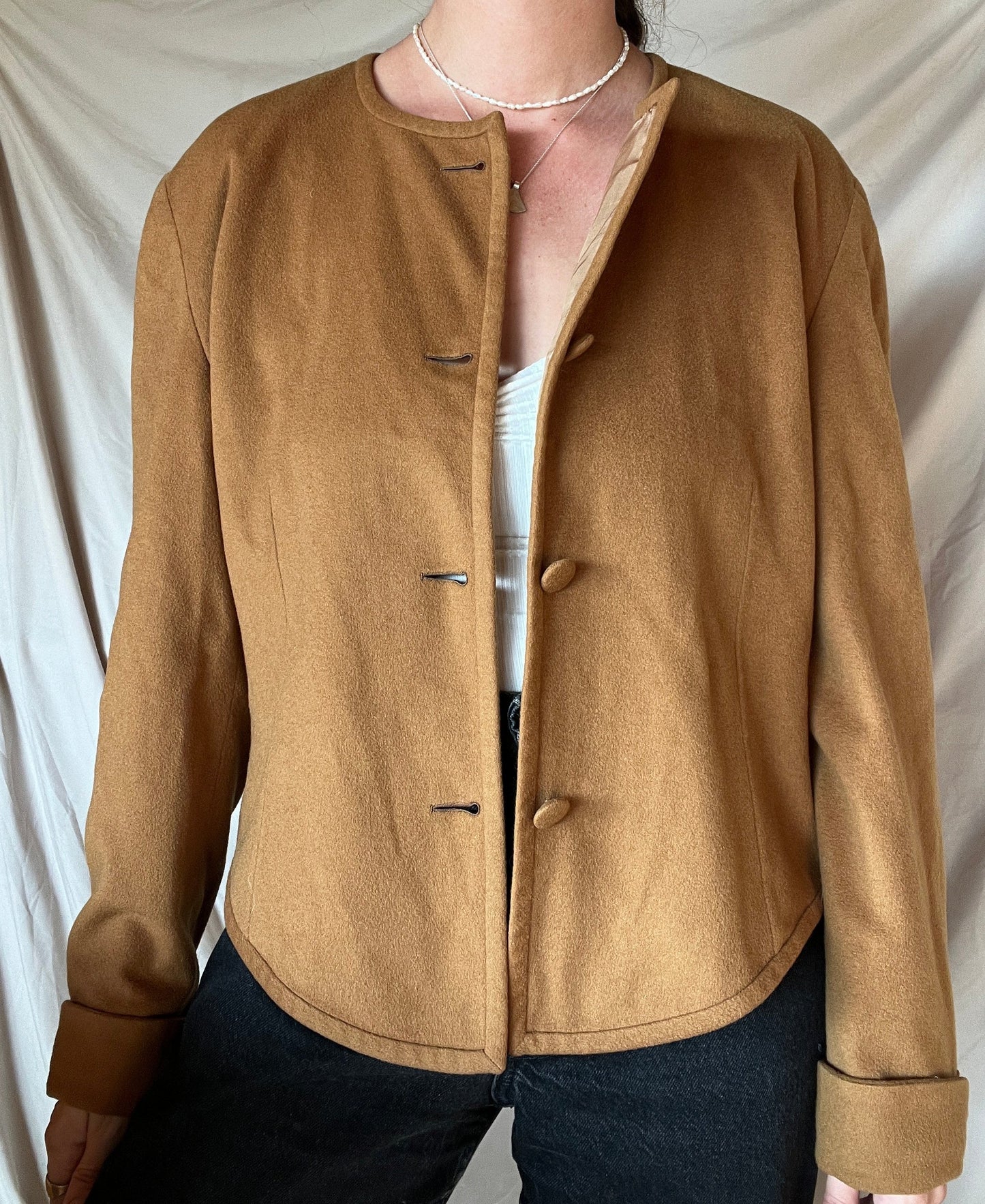 Vintage Mustard Cashmere and Silk Jacket