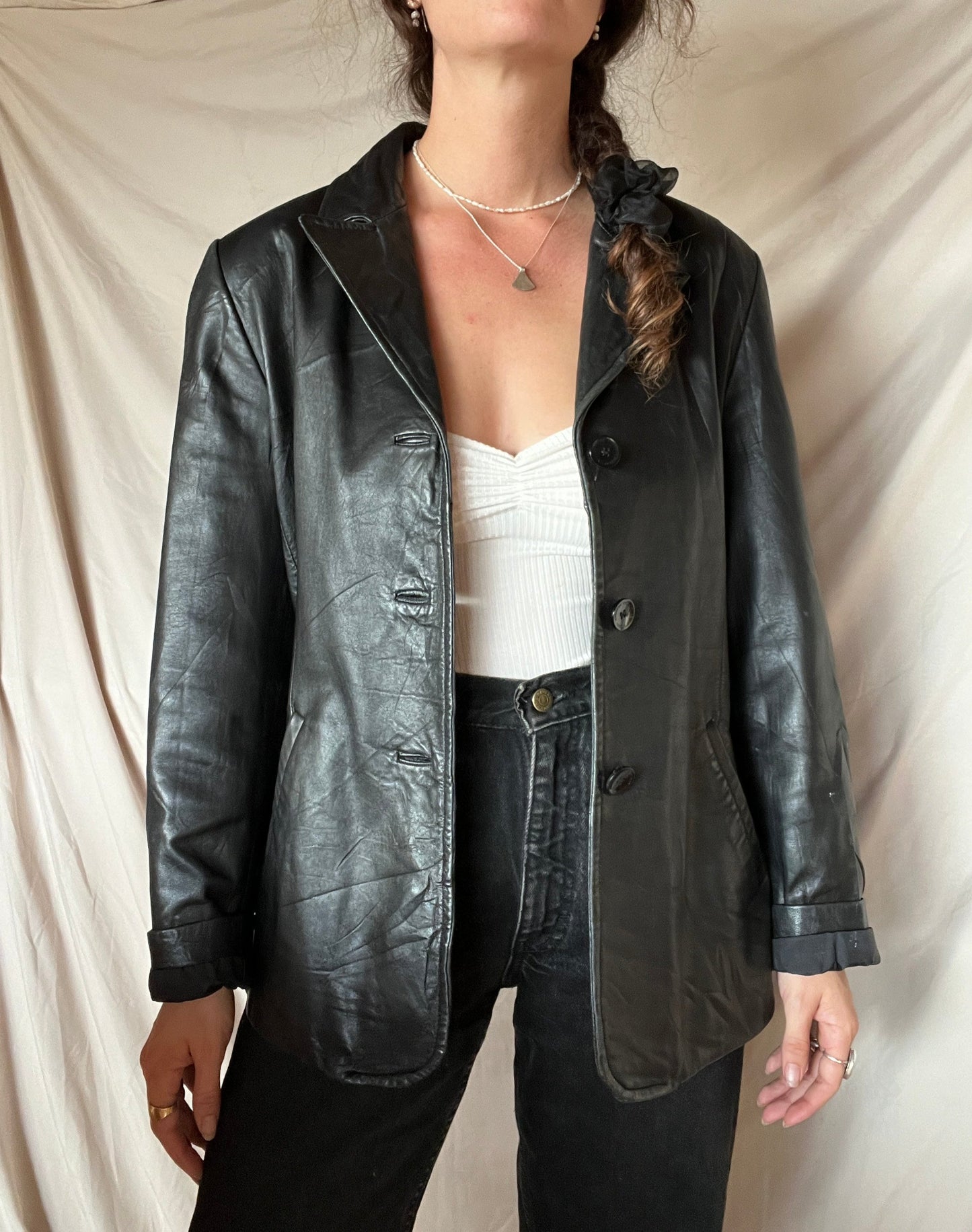 Vintage Black Leather Jacket