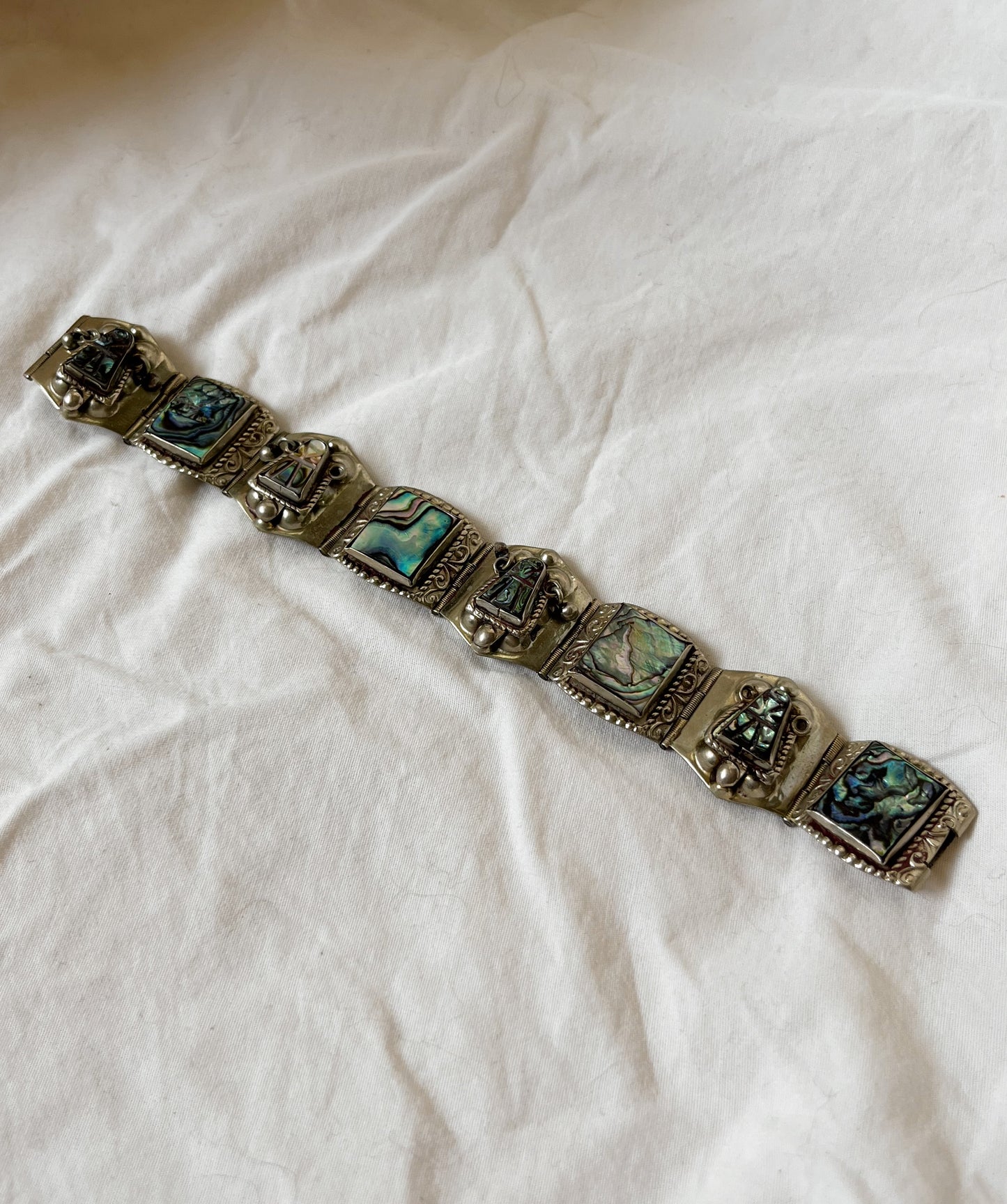 Vintage Mexican Abalone Bracelet