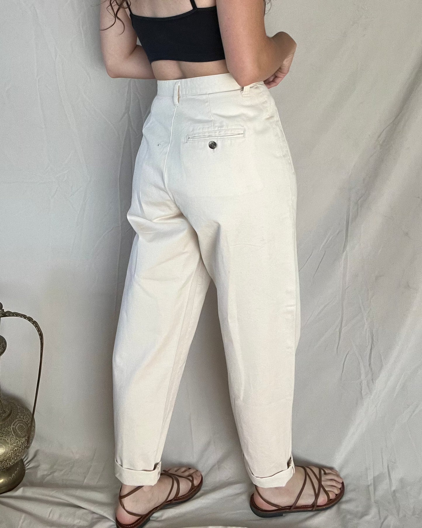 Ivory Cotton Pants