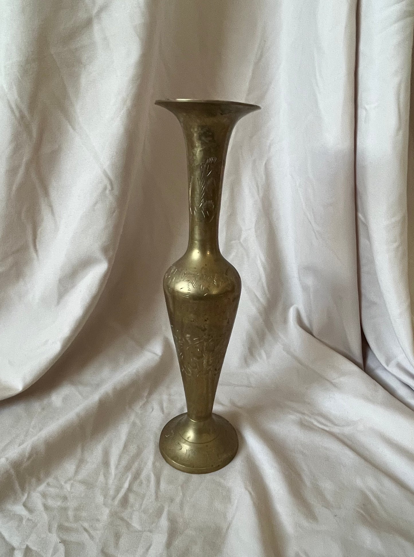 Etched Brass Vase