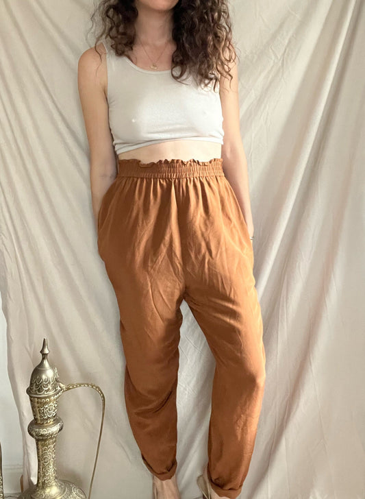 Rust Silk Pants
