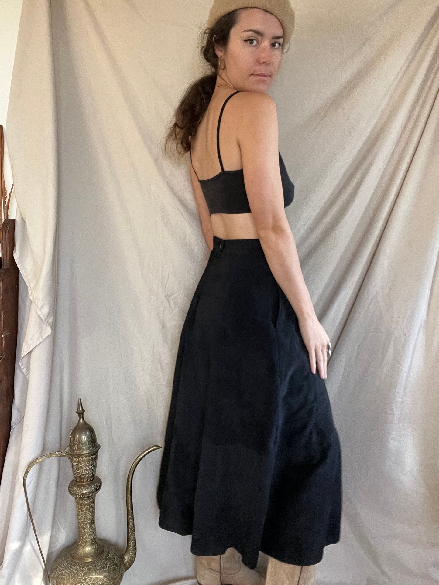 Suede Maxi Skirt